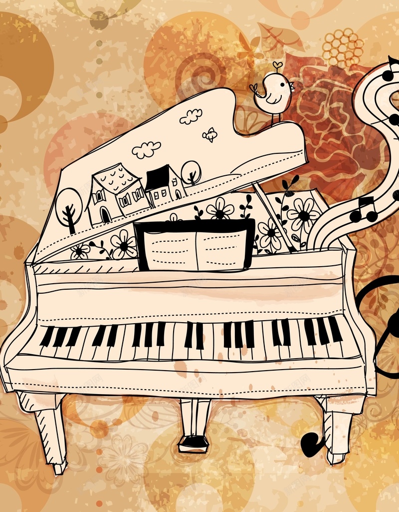 音乐会海报背景矢量图ai设计背景_88icon https://88icon.com 卡通 手绘 海报 童趣 背景海报 钢琴 音乐 音乐会海报 矢量图
