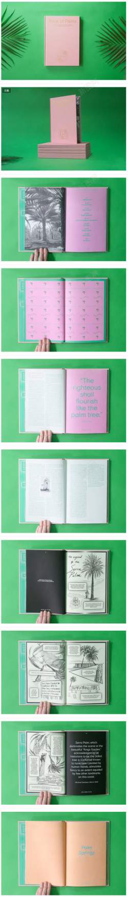 绿色叶片粉色书籍素材