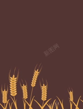 矢量手绘小麦粮食背景背景