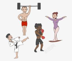 体操运动图标卡通健身运动高清图片