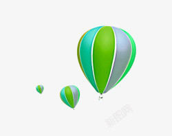 绿色热气球装饰物素材
