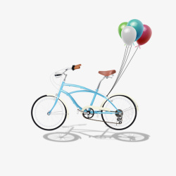 情人节自行车气球素材