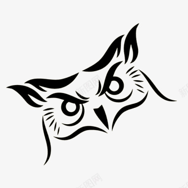 歪头猫头鹰猫头鹰logo标志图标图标