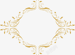 金色欧式花纹装饰边框矢量图素材