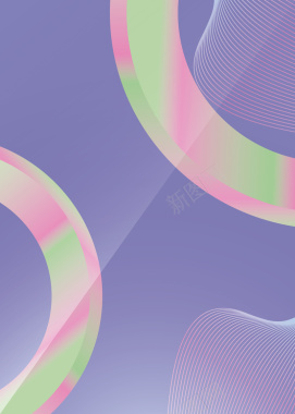 紫色线条舞动科技感平面广告矢量图背景