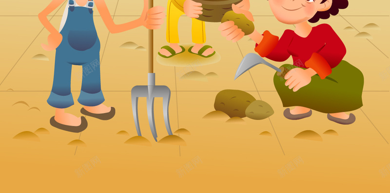 农田里的农民H5背景矢量图ai设计背景_88icon https://88icon.com H5素材 五一节 农民 劳动 帽子 朴实 树叶 树枝 清新 远山 黄色土地 矢量图