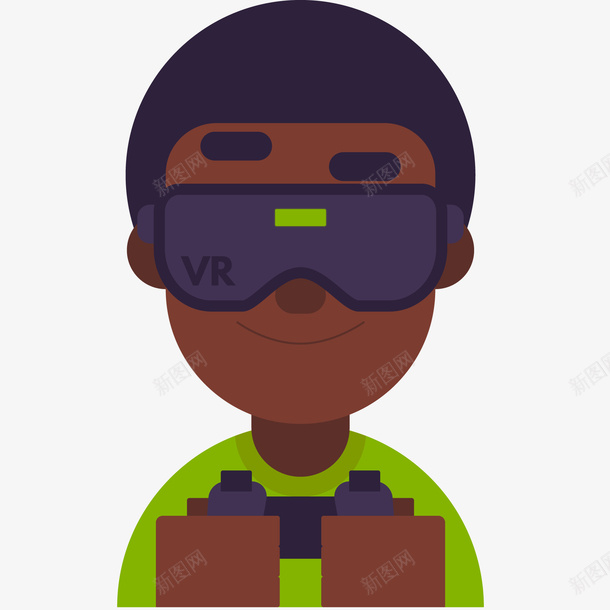 微笑的看VR的男孩矢量图ai免抠素材_88icon https://88icon.com VR 人物头像 人物设计 扁平化 游戏 观看 矢量图