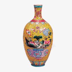 古董民族花纹花瓶素材