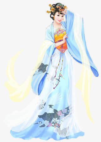 蓝衣起舞的古代女子png免抠素材_88icon https://88icon.com 古代 女子 起舞