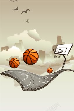 篮球比赛海报矢量背景背景
