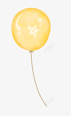 黄色漂亮五角星气球素材