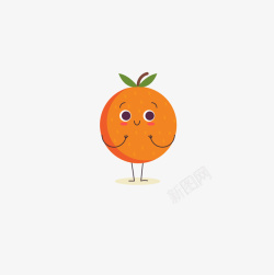 橙子卡通水果可爱素材