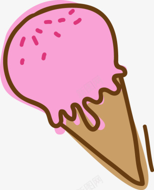 冰淇淋声带手绘餐饮小图标矢量图图标