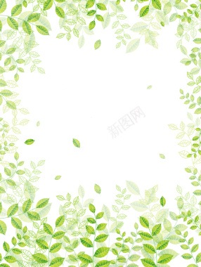 绿叶花纹展板背景矢量图背景