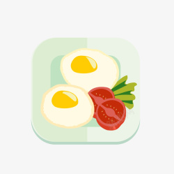 营养早餐煎鸡蛋矢量图素材