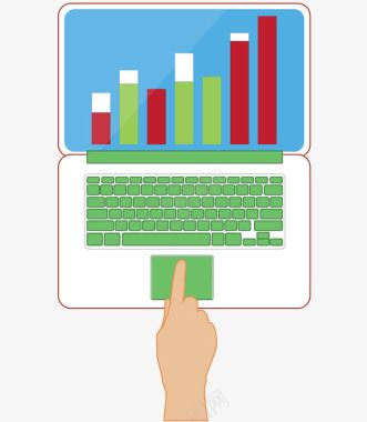 数据信息图表手触摸笔记本电脑直方图图标图标