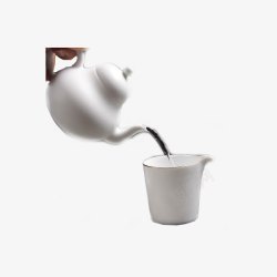 白瓷茶壶景德镇手工陶瓷茶壶梨形茶壶高清图片