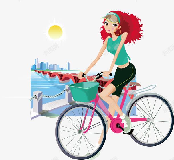 骑自行车的美女png免抠素材_88icon https://88icon.com png下载 海报元素 美女 自行车 装饰 装饰素材