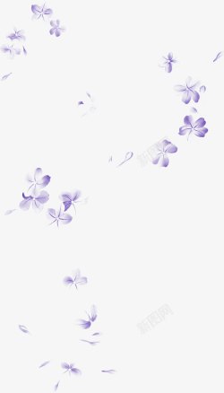 紫色清新手绘小花素材