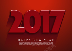 龙年贺卡设计3欧式2017年新年贺卡3D背景矢量图高清图片
