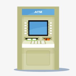 银行取钱ATM机矢量图高清图片