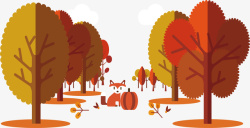 宁静的秋日树林矢量图素材