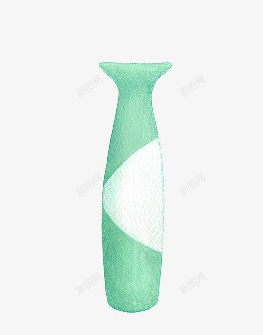水彩花瓶png免抠素材_88icon https://88icon.com 一个 卡通 手绘 水彩 白色 简图 绿色 花瓶