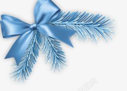 蓝色松枝圣诞节装饰高清图片