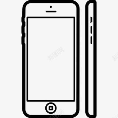 漂亮手机正面iPhone5c从正面和侧面视图图标图标
