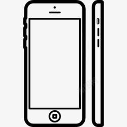iphone5iPhone5c从正面和侧面视图图标高清图片