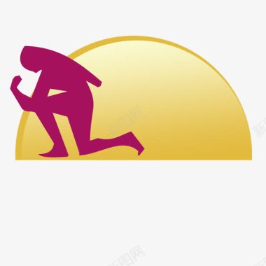 减肥减脂海报健身俱乐部logo黄色紫色图标图标