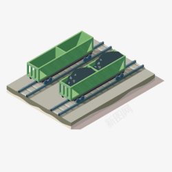 绿色铁轨绿色运输煤炭高清图片