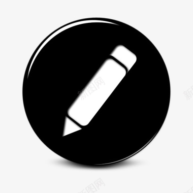 铅笔光滑的黑色按钮图标图标