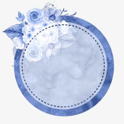 蓝玫瑰文字花朵文字装饰图案高清图片