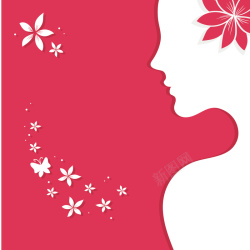 花朵轮廓妇女节海报背景矢量图高清图片