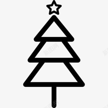 圣诞矢量圣诞树图标图标