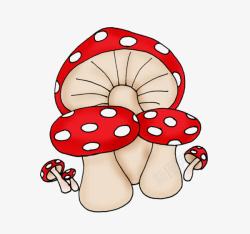 卡通红色斑点毒蘑菇素材