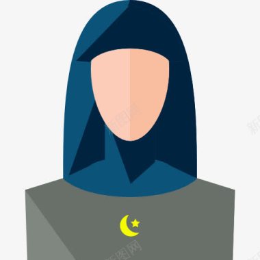 缝衣服的女人穆斯林图标图标