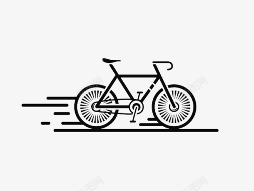 简笔手绘自行车图图标图标