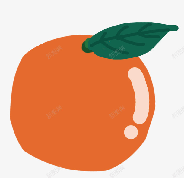 手绘卡通水果橙子1658png免抠素材_88icon https://88icon.com 可爱 橘子 橙色 水果