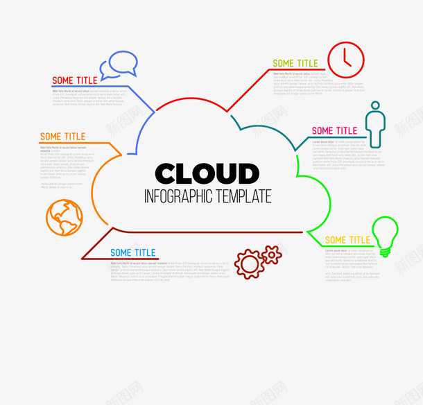 商务云信息图表矢量图eps免抠素材_88icon https://88icon.com 3D信息 信息图表 创意 商务 图表 立体信息 矢量图