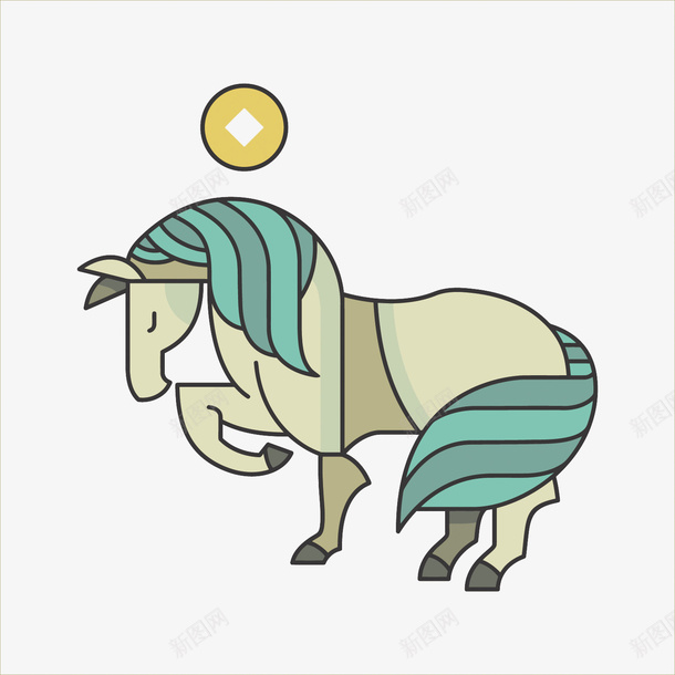 十二生肖之马矢量图eps免抠素材_88icon https://88icon.com PNG图片 PNG图片素材 PNG素材 PNG素材免费 PNG素材免费下载 十二生肖 扁平化 金币 马 矢量图