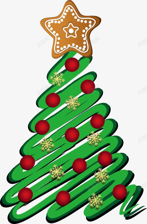 冬日绿色线条圣诞树png免抠素材_88icon https://88icon.com Christma Christmas Merry 冬日树木 圣诞快乐 圣诞节 星星饼干 装饰图案