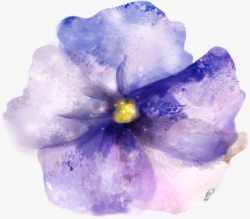 手绘水彩紫色花朵装饰素材