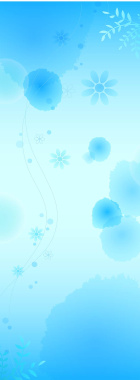 蓝青色花瓣树叶展板背景矢量图背景