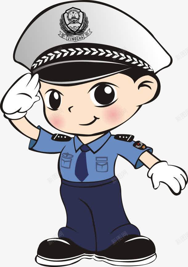 Q版卡通警察psd免抠素材_88icon https://88icon.com 中国风 卡通 蓝色 装饰 警察