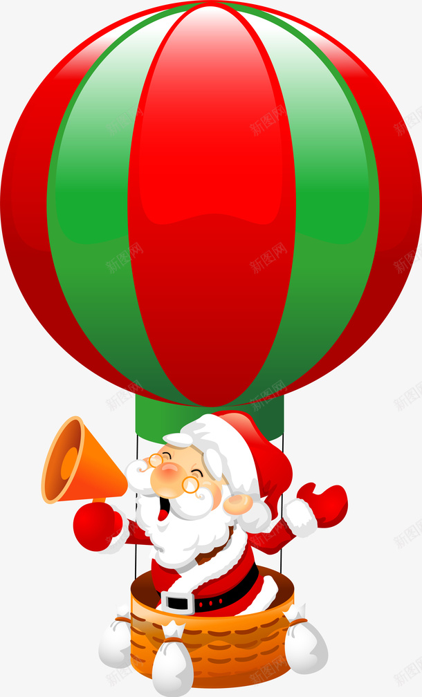 卡通热气球圣诞老人png免抠素材_88icon https://88icon.com Christma Christmas Merry 卡通老人 圣诞快乐 圣诞节 装饰图案