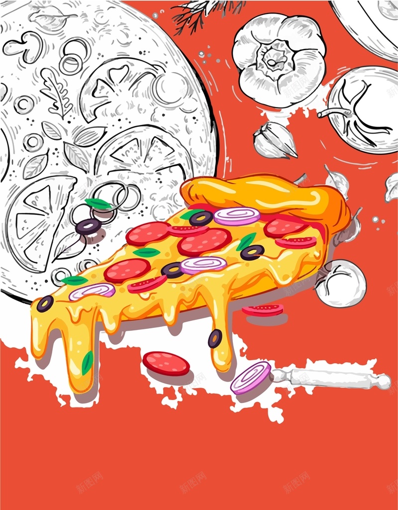 卡通手绘美食披萨西餐店海报背景矢量图ai设计背景_88icon https://88icon.com 卡通 意大利披 手绘 披萨 披萨传单 披萨饼 海报 美食 背景 西餐店 矢量图