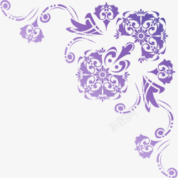 古典紫色花纹装饰素材