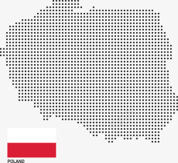波兰国家国旗地图矢量图素材